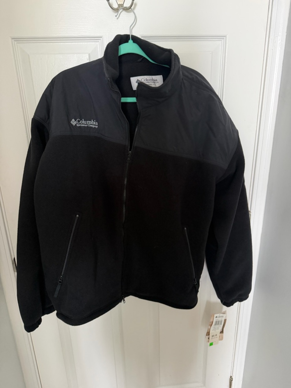 Columbia Black Fleece Jacket with Mint Trim